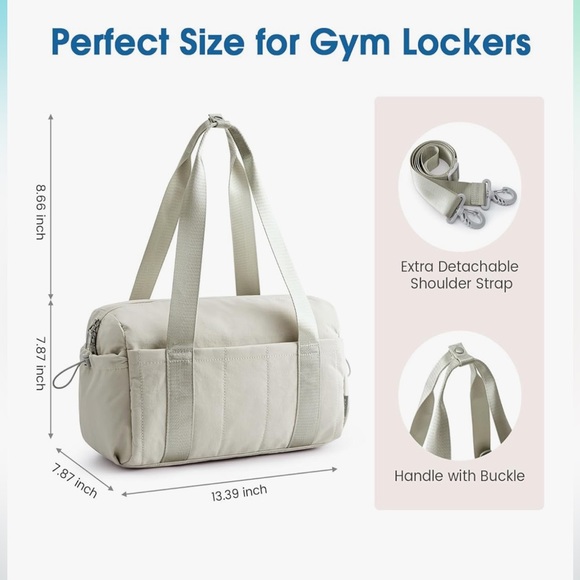 G4Free Beige Small Gym Duffel Bag with Detachable Strap NWT - Picture 3 of 9